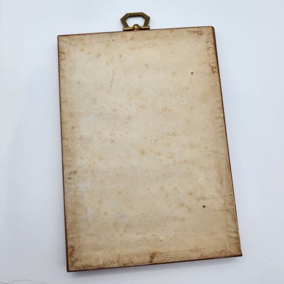 Antique Amish Colonial Farmer Framed Linen Folk Art Woven Hand Painted Rare - Picture 8 of 10